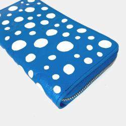 Pre Owned Louis Vuitton Zippy Wallet Infinity Dot Monogram Empreinte Long Leather Blue