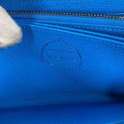 Pre Owned Louis Vuitton Zippy Wallet Infinity Dot Monogram Empreinte Long Leather Blue