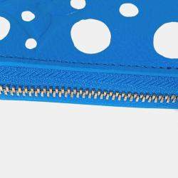 Pre Owned Louis Vuitton Zippy Wallet Infinity Dot Monogram Empreinte Long Leather Blue