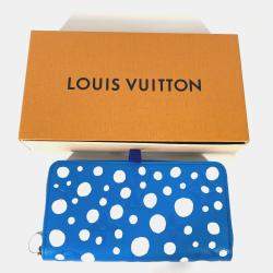 Pre Owned Louis Vuitton Zippy Wallet Infinity Dot Monogram Empreinte Long Leather Blue