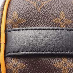 Pre Owned Louis Vuitton Keepall Bandouliere 25 Monogram Macassar Handbag Coated Canvas And Leather Brown