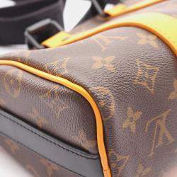 Pre Owned Louis Vuitton Keepall Bandouliere 25 Monogram Macassar Handbag Coated Canvas And Leather Brown