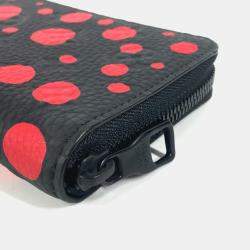 Pre Owned Louis Vuitton Monogram Empreinte Zippy Wallet Vertical Long Leather Noir Red