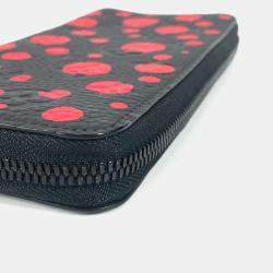 Pre Owned Louis Vuitton Monogram Empreinte Zippy Wallet Vertical Long Leather Noir Red