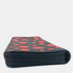 Pre Owned Louis Vuitton Monogram Empreinte Zippy Wallet Vertical Long Leather Noir Red