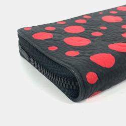 Pre Owned Louis Vuitton Monogram Empreinte Zippy Wallet Vertical Long Leather Noir Red