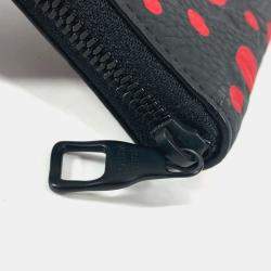 Pre Owned Louis Vuitton Monogram Empreinte Zippy Wallet Vertical Long Leather Noir Red