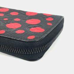 Pre Owned Louis Vuitton Monogram Empreinte Zippy Wallet Vertical Long Leather Noir Red
