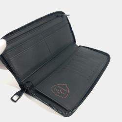 Pre Owned Louis Vuitton Monogram Empreinte Zippy Wallet Vertical Long Leather Noir Red