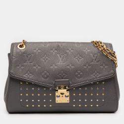 Pre Owned Louis Vuitton Grey Monogram Empreinte Studded Saint Germain PM