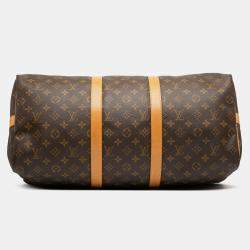 Pre Owned Louis Vuitton Brown Monogram Keepall Bandouliere 50