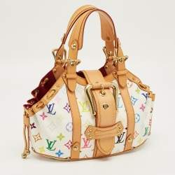 Pre Owned Louis Vuitton White Monogram Multicolore Canvas Theda GM Bag