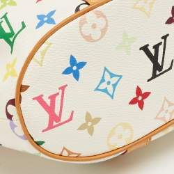 Pre Owned Louis Vuitton White Monogram Multicolore Canvas Theda GM Bag