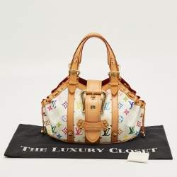Pre Owned Louis Vuitton White Monogram Multicolore Canvas Theda GM Bag