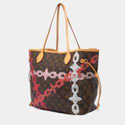 Pre Owned Louis Vuitton Brown Monogram Bay Neverfull MM