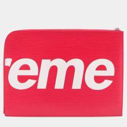 Pre Owned Louis Vuitton Red Supreme Epi Pochette Jour GM