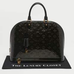 Pre Owned Louis Vuitton Vert Bronze Monogram Vernis Alma GM Bag