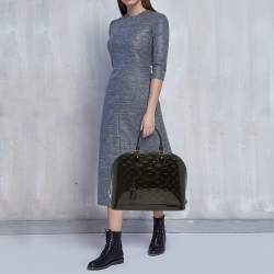 Pre Owned Louis Vuitton Vert Bronze Monogram Vernis Alma GM Bag