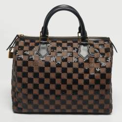 Pre Owned Louis Vuitton Damier Ebene and Sequins Paillettes Limited Edition Speedy 30 Bag