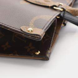 مملوكة مسبقًا حقيبة لوي فيتون أون ذا جو متوسطة الحجم بنية قماش مطلي