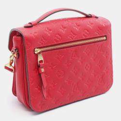 Pre Owned Louis Vuitton Metis Cerise Monogram Empreinte Leather Pochette Shoulder Bag