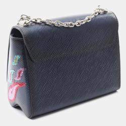 Pre Owned Louis Vuitton Twist MM Navy Epi Leather Chain Shoulder Bag