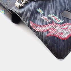 Pre Owned Louis Vuitton Twist MM Navy Epi Leather Chain Shoulder Bag