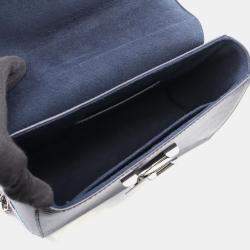 Pre Owned Louis Vuitton Twist MM Navy Epi Leather Chain Shoulder Bag