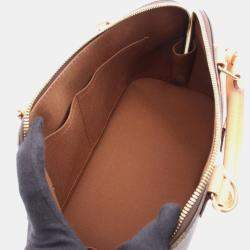 Pre Owned Louis Vuitton Alma Brown Monogram Canvas Leather Handbag