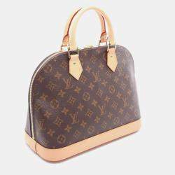 Pre Owned Louis Vuitton Alma Brown Monogram Canvas Leather Handbag