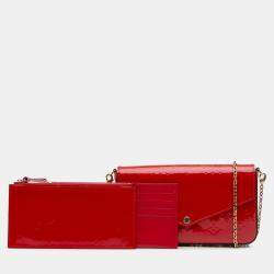 Pre Owned Louis Vuitton Red Monogram Vernis Pochette Felicie
