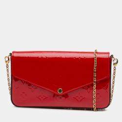 Pre Owned Louis Vuitton Red Monogram Vernis Pochette Felicie