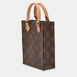 Pre Owned Louis Vuitton Brown Monogram Petit Sac Plat