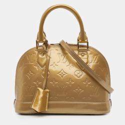 Pre Owned Louis Vuitton Gold Monogram Vernis Alma BB