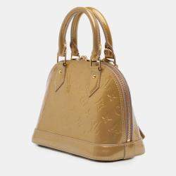 Pre Owned Louis Vuitton Gold Monogram Vernis Alma BB