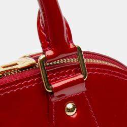 Pre Owned Louis Vuitton Red Monogram Vernis Alma BB