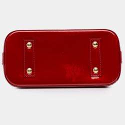Pre Owned Louis Vuitton Red Monogram Vernis Alma BB