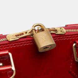 Pre Owned Louis Vuitton Red Monogram Vernis Alma BB