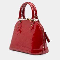 Pre Owned Louis Vuitton Red Monogram Vernis Alma BB