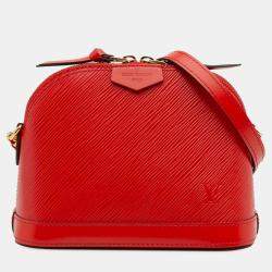 Pre Owned Louis Vuitton Red Epi Mini Alma