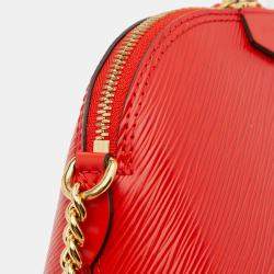 Pre Owned Louis Vuitton Red Epi Mini Alma