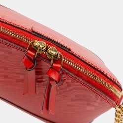 Pre Owned Louis Vuitton Red Epi Mini Alma