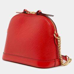 Pre Owned Louis Vuitton Red Epi Mini Alma