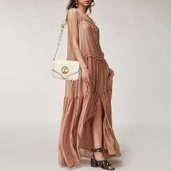 Pre Owned Louis Vuitton Cream Leather LV Pont 9 Bag