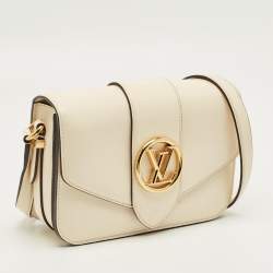 Pre Owned Louis Vuitton Cream Leather LV Pont 9 Bag