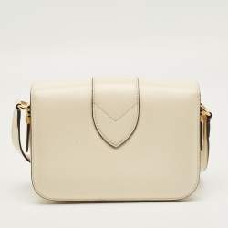 Pre Owned Louis Vuitton Cream Leather LV Pont 9 Bag