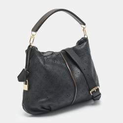 Pre Owned Louis Vuitton Black Monogram Mahina Leather Selene PM Bag