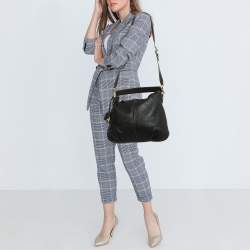 Pre Owned Louis Vuitton Black Monogram Mahina Leather Selene PM Bag