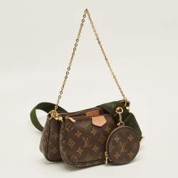 Pre Owned Louis Vuitton Khaki Monogram Canvas Multi Pochette Accessories Bag