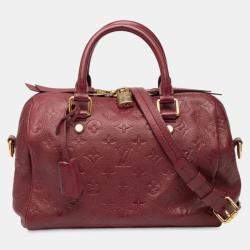 Pre Owned Louis Vuitton Burgundy Monogram Empreinte Speedy Bandouliere 25